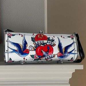 Little Earth White Clutch with Tattoo Design